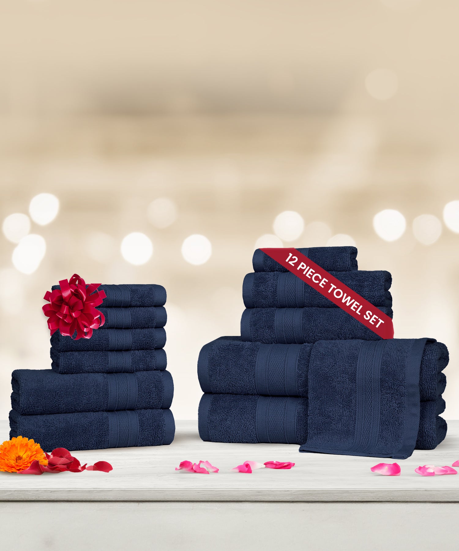 Soft Comfort, 12Pc Set,Air Rich Technology , 509 GSM,Navy