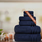 Luxury 6 Piece Bath Towel Set, 625 Gsm,Navy