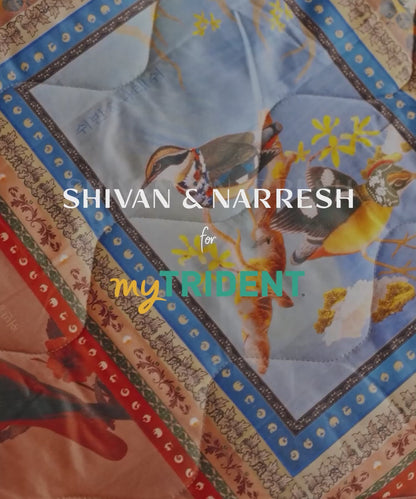 Shivan & Narresh for myTrident King Bedsheet with 4 pillow covers, 400TC, HUTUTI