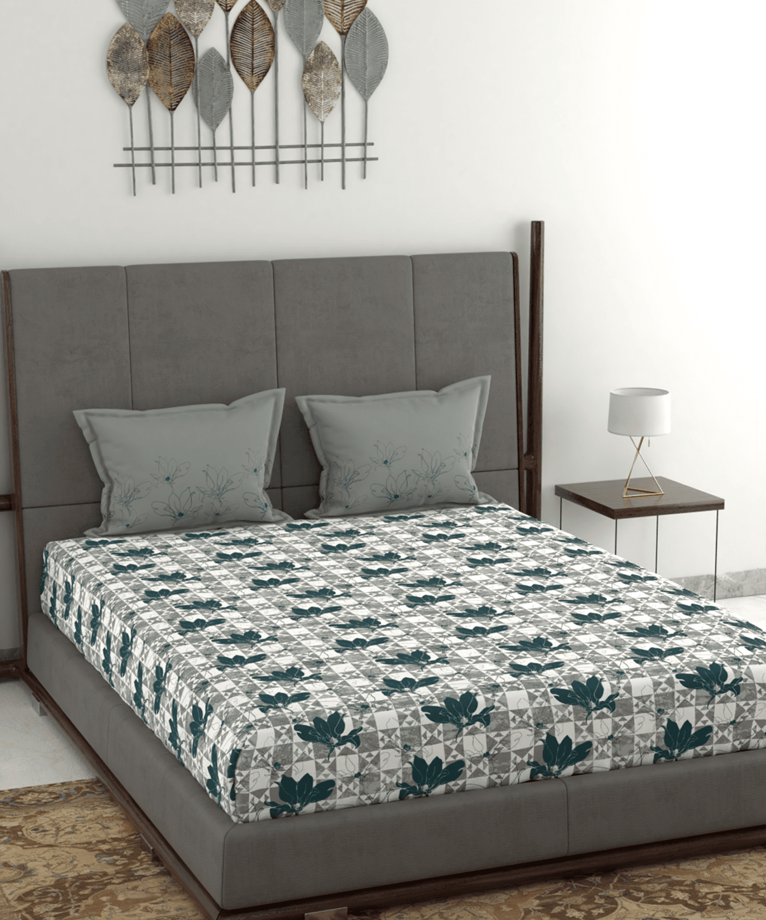 1 Queen Bedsheet Set (1 Flat+2 Pillow Covers)